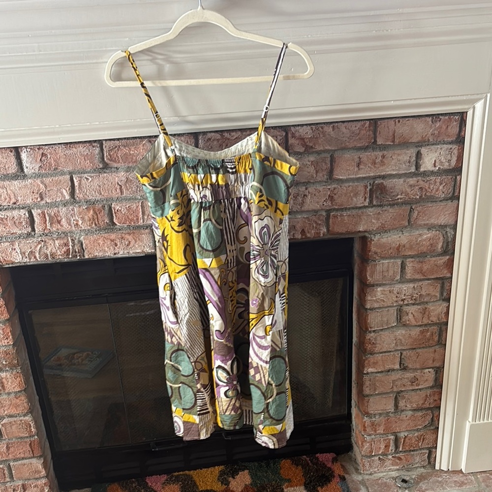 CAbi Beaded Dress with Turquoise and Yellow Accents sz 6 - Picture 8 of 11